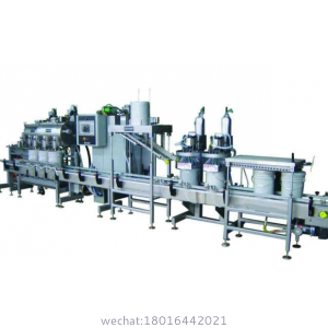 3 – Head Automatic Net Weight Filling & Crimp Closing Machine for Gallon to Pail Containers with POP Fill Cart